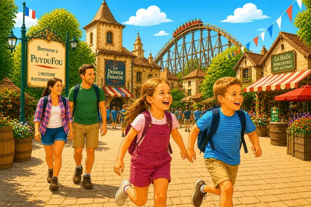 Een pretpark is een leuke activiteit als je gaat kamperen